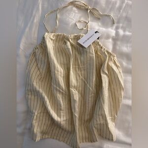 WeWoreWhat Linen Halter top